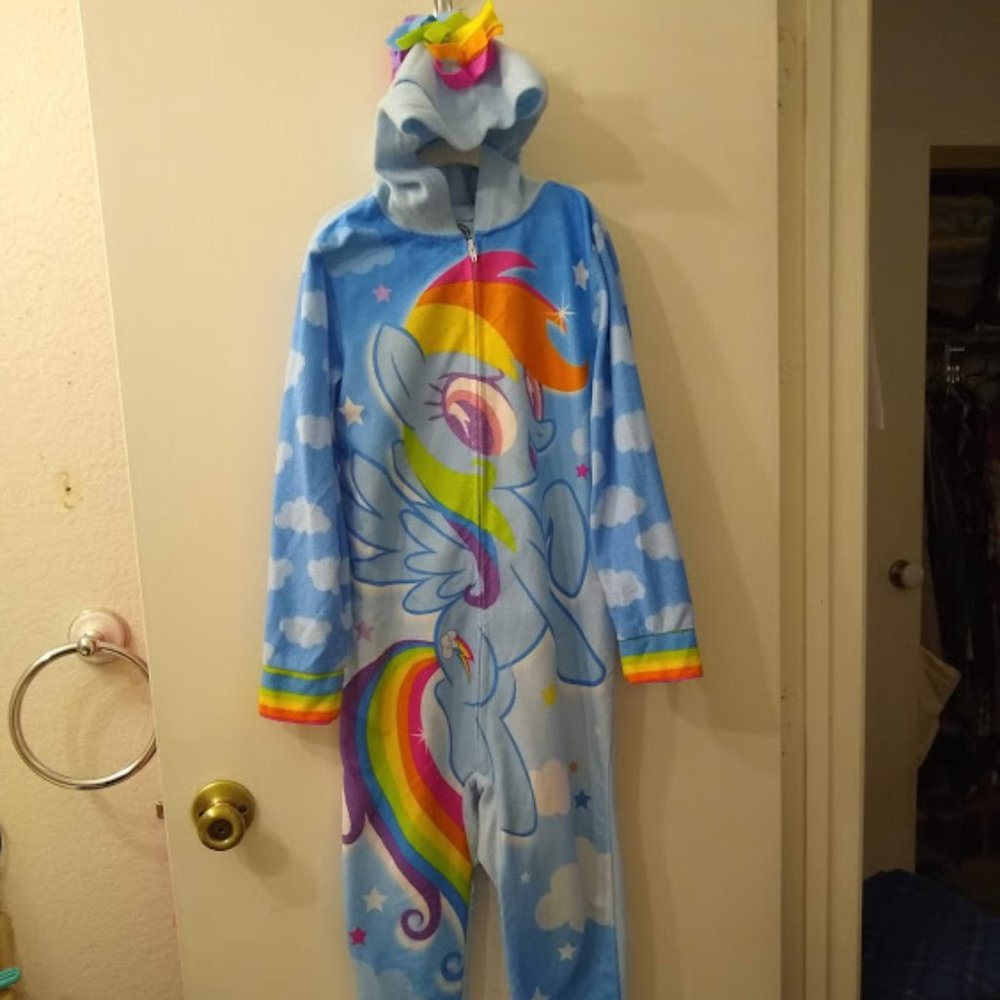 My Little Pony hooded 1-piece PJs/onesie - girls M